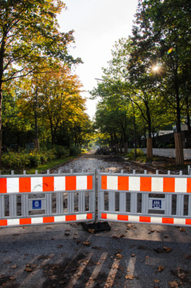 Straße ist abgesperrt