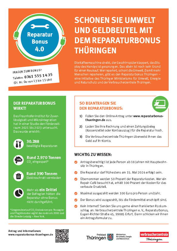 Informationsflyer zum Reparaturbonus